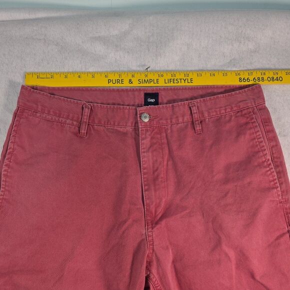 Gap Straight Vintage Khaki Pants Men's 35 x 32 Rooster Red Back Flap Pockets Y2K - Picture 6 of 9